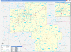 Canton-Massillon Metro Area Wall Map Basic Style 2026